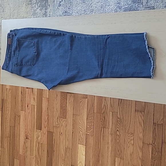 ISAAC MIZRAHI Step Frayed Hem Dark Wash Jeans - Petite - Picture 1 of 4